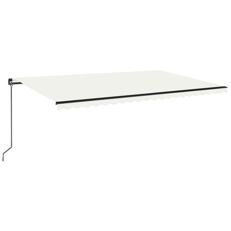 Vidaxl luifel manuell ausziehbar mit LED 500x350 cm cremefarben