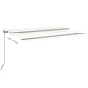 Vidaxl luifel manuell ausziehbar mit LED 500x350 cm cremefarben