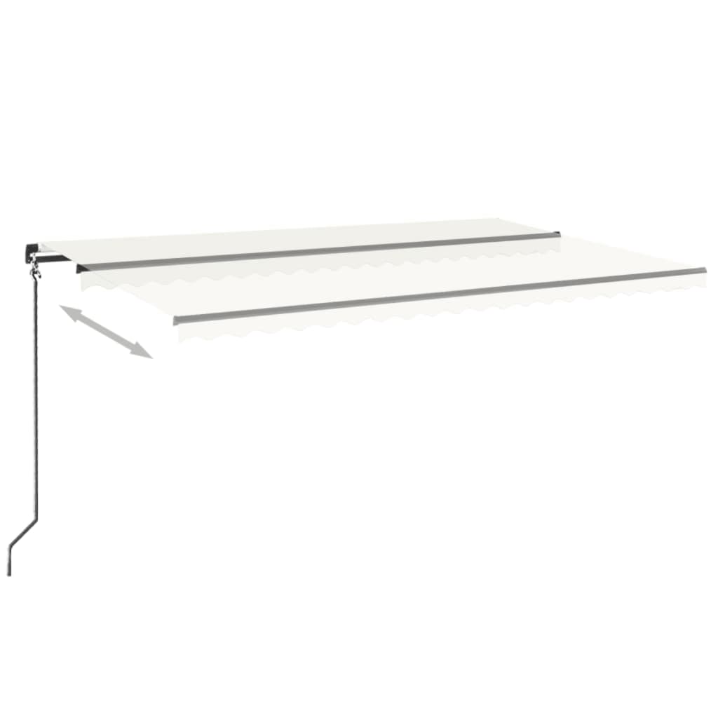 Vidaxl luifel manuell ausziehbar mit LED 500x350 cm cremefarben