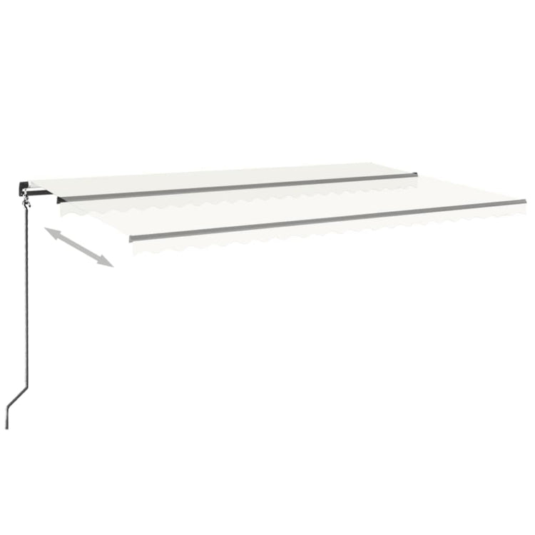 Vidaxl luifel manuell ausziehbar mit LED 500x350 cm cremefarben
