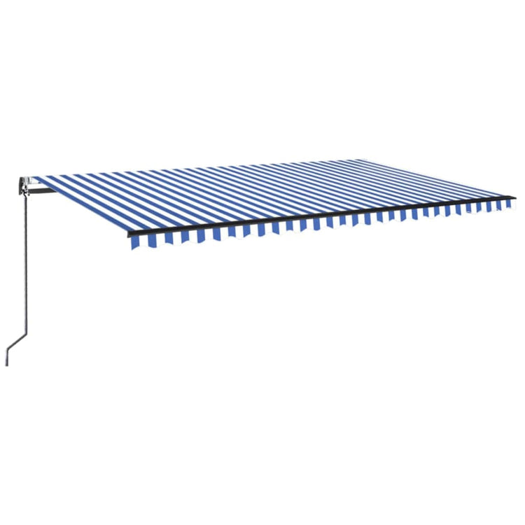 Vidaxl Luifel Automatik mit LED- und Windsensor 500x350 cm blau weiß