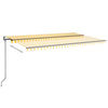 Vidaxl Luifel Automatik mit LED- und Windsensor 500x350 cm Gelb weiß