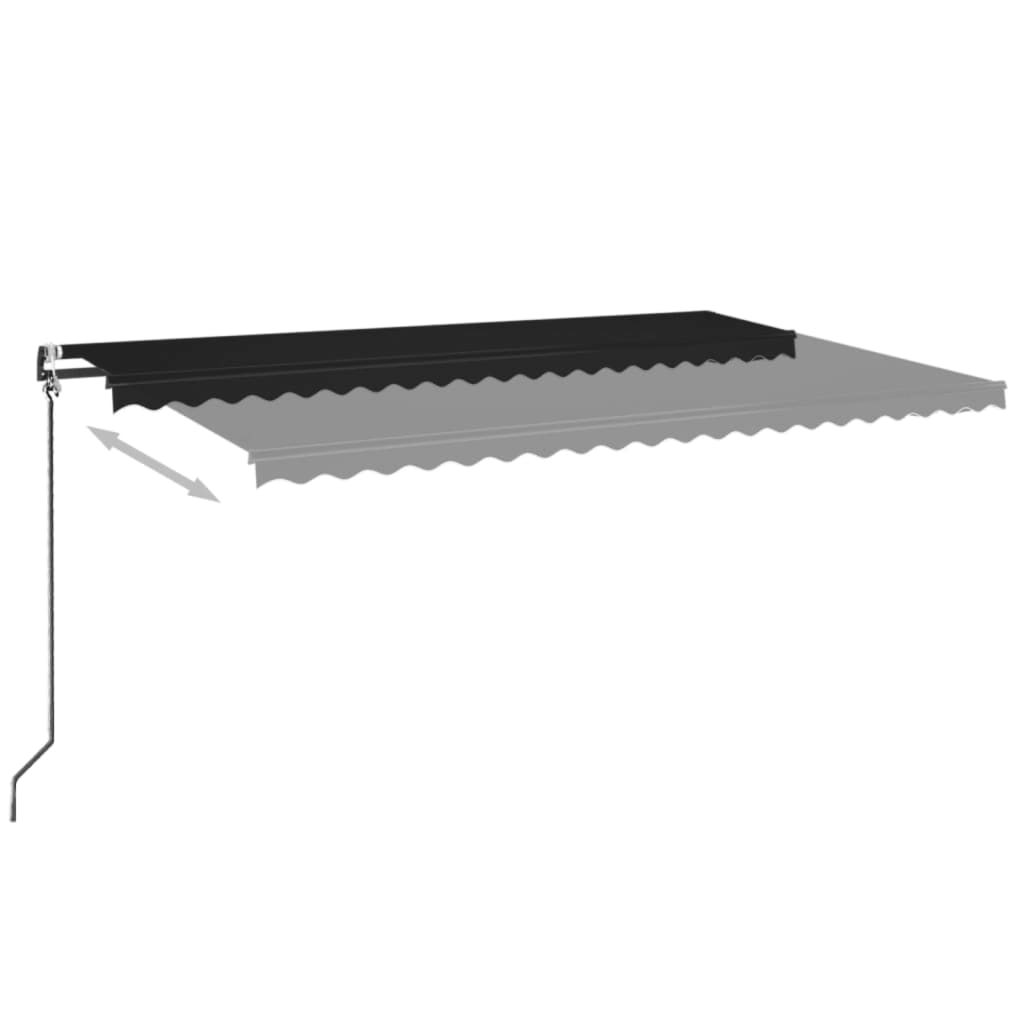 Vidaxl Luifel Automatik mit LED- und Windsensor 500x350 cm Anthrazit