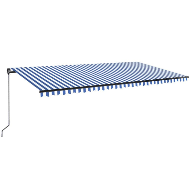 Vidaxl Luifel erstreckt sich manuell 600x350 cm blau und weiß