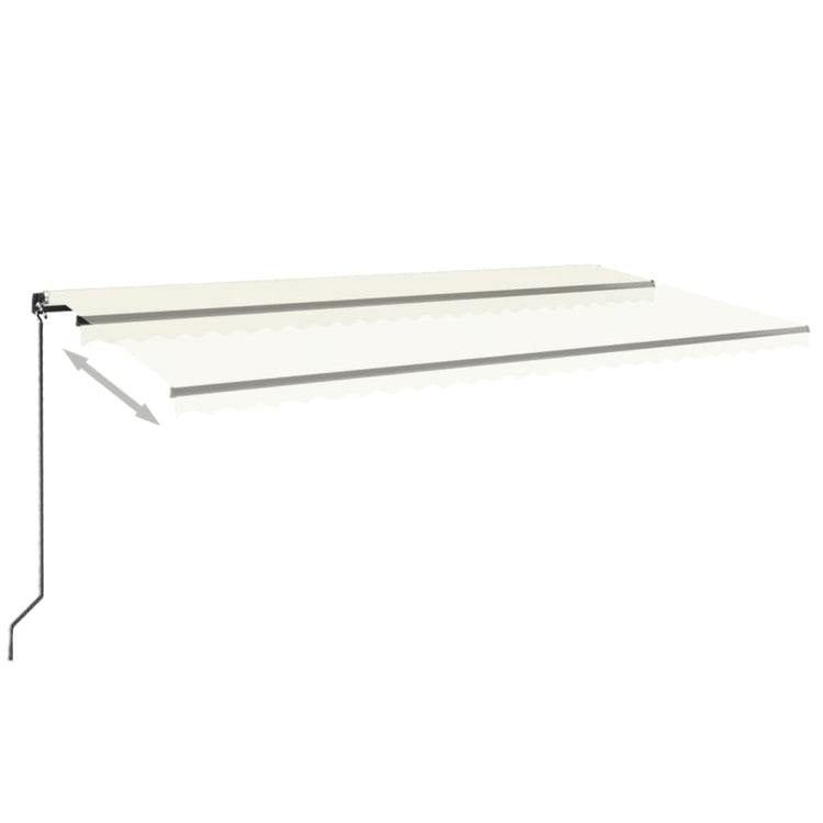 Vidaxl luifel erstreckt sich manuell 600x350 cm cremefarben.