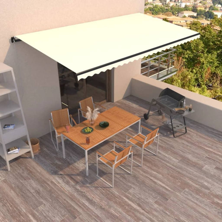 Vidaxl luifel erstreckt sich manuell 600x350 cm cremefarben.