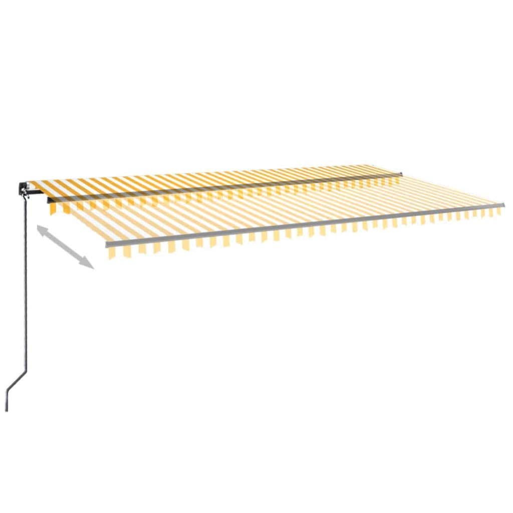 Vidaxl Luifel erstreckt sich manuell 600x350 cm gelb und weiß