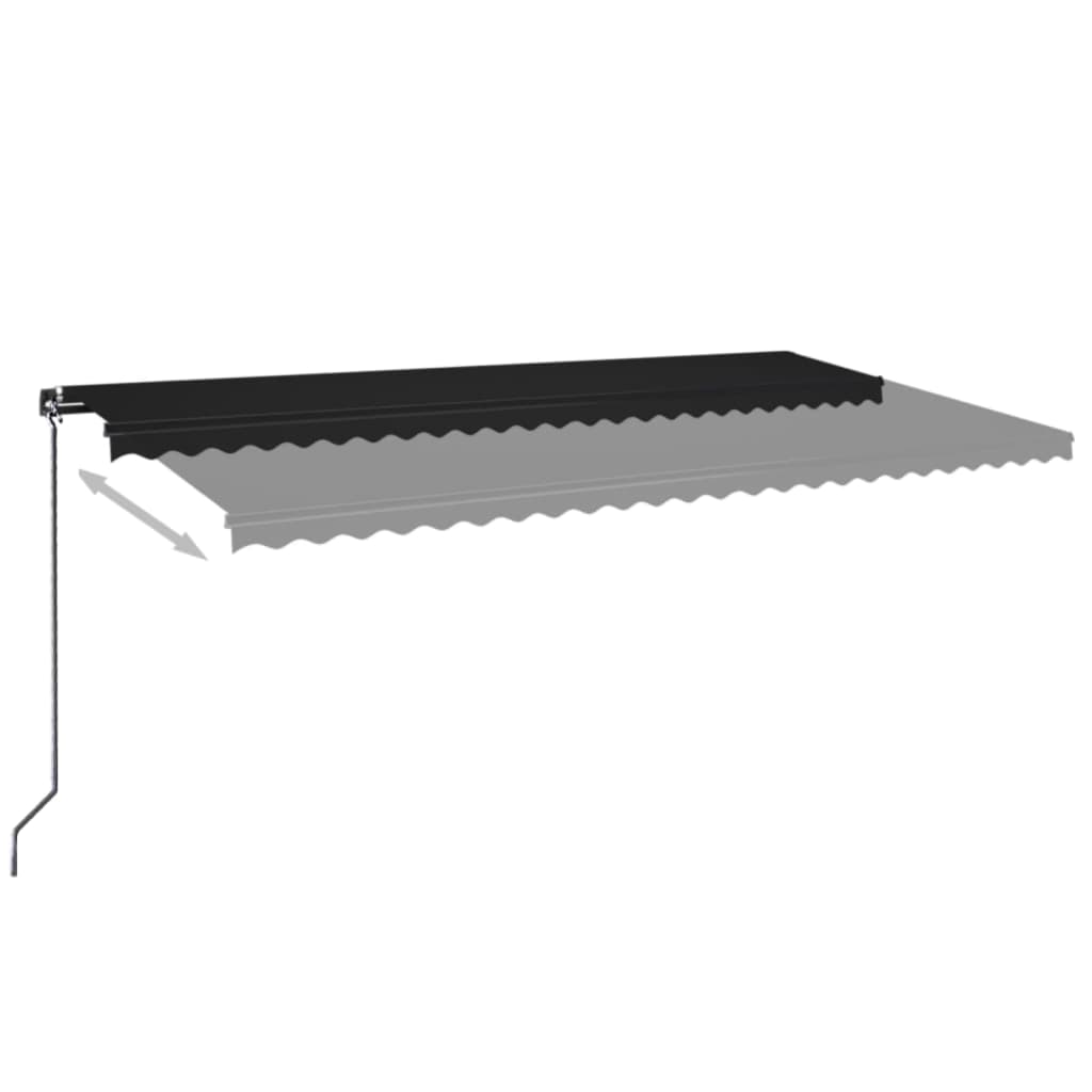 Vidaxl luifel erstreckt sich manuell 600x350 cm Anthrazit -ausgelöst