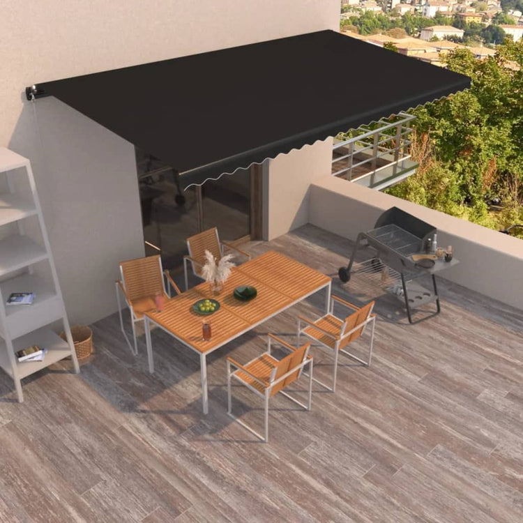 Vidaxl luifel erstreckt sich manuell 600x350 cm Anthrazit -ausgelöst