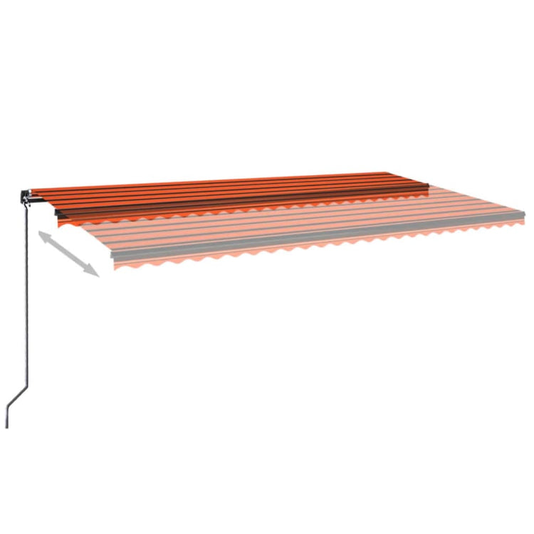 Vidaxl Luifel erstreckt sich manuell 600x350 cm orange und braun