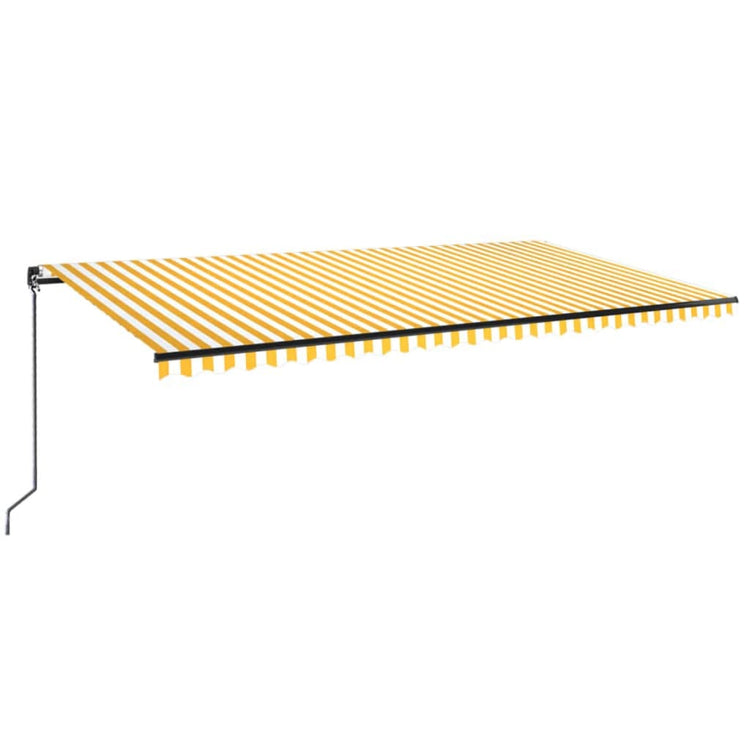 Vidaxl Luifel manuell ausziehbar mit LED 600x350 cm gelb und weiß