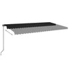 Vidaxl Luifel manuell ausziehbar mit LED 600x350 cm Anthrazitfarbe