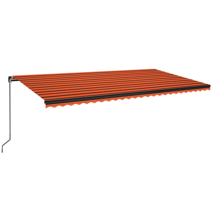 Vidaxl Luifel manuell ausziehbar mit LED 600x350 cm Orange und Braun