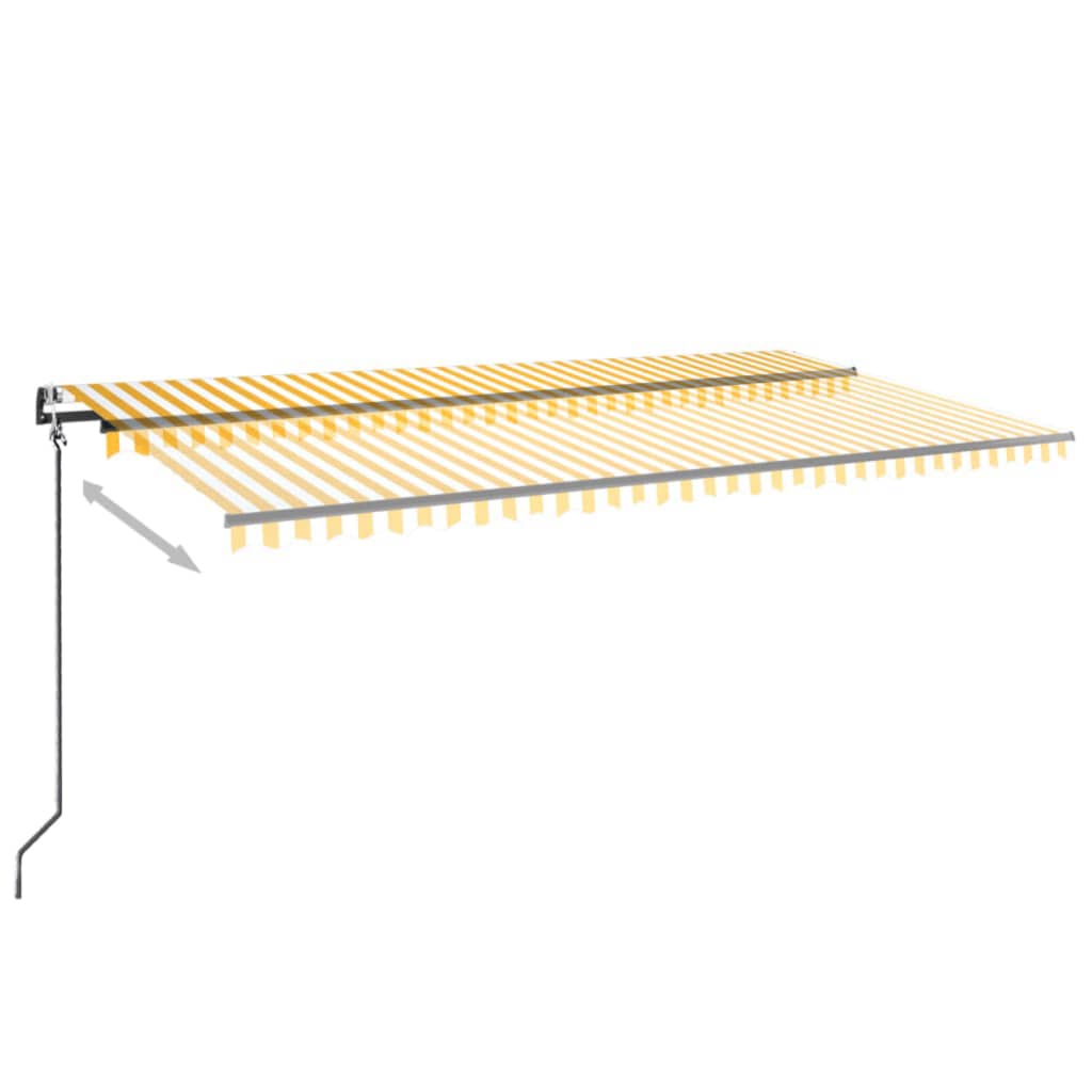 Vidaxl Luifel erstreckt sich automatisch 600x350 cm gelb und weiß