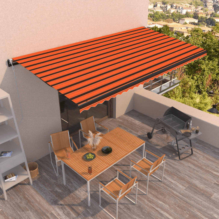 Vidaxl Luifel erstreckt sich automatisch 600x350 cm orange und braun