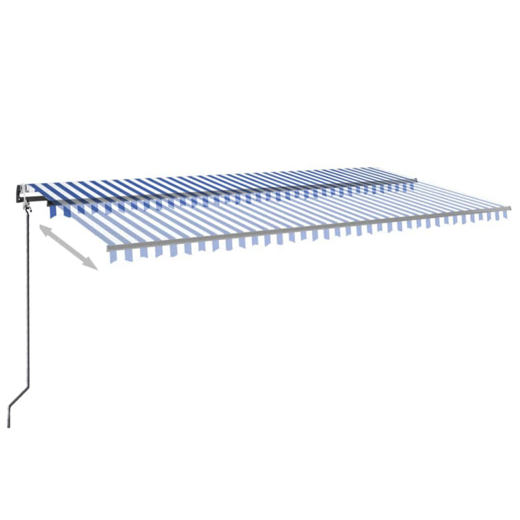 Vidaxl Luifel Automatik mit LED- und Windsensor 600x350 cm blau weiß