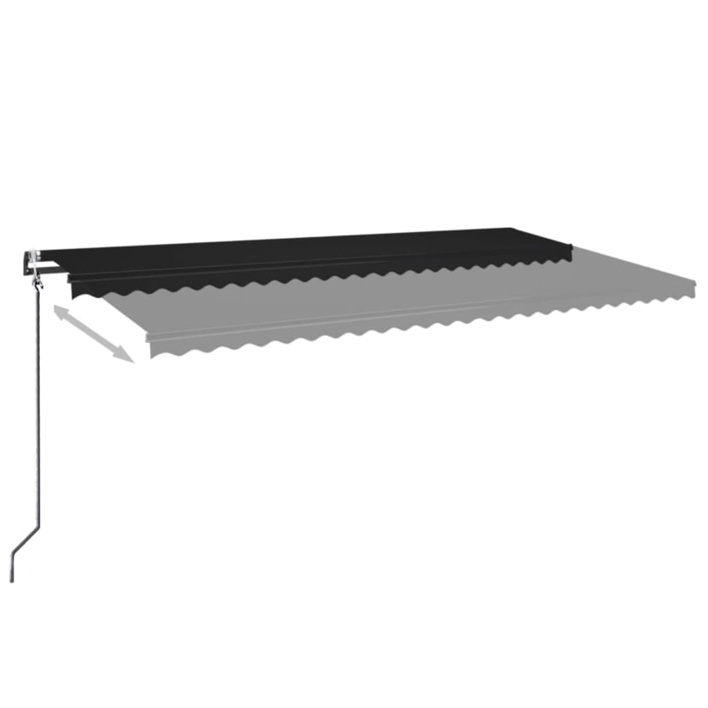 Vidaxl Luifel Automatik mit LED- und Windsensor 600x350 cm Anthrazit