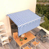 Vidaxl luifel manuell ausziehbar mit Roller Blind 3x2,5 m blau weiß