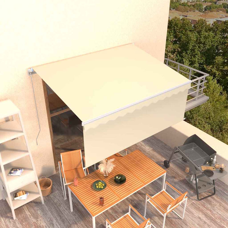 Vidaxx-Markise manuell ausziehbar mit Rollo 3x2,5 m cremefarben