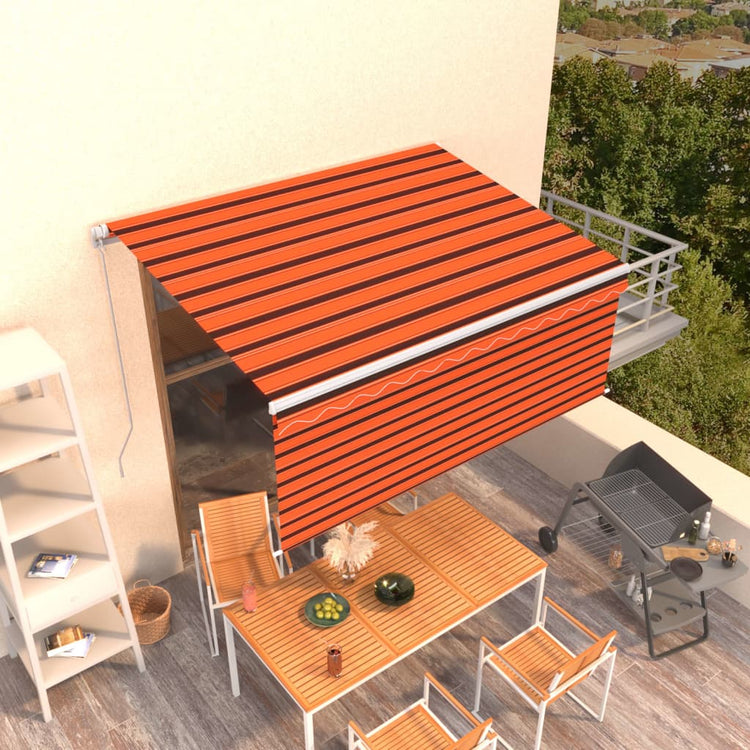 Vidaxx Markise manuell ausziehbares Rollo 3x2,5 m Orange und Braun
