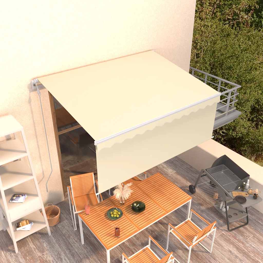 Vidaxx Markise automatisch ausziehbar mit Rollo 3x2,5 m Creme