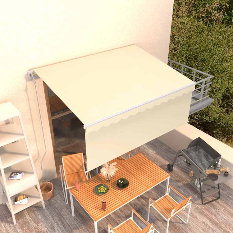 Vidaxx Markise automatisch ausziehbar mit Rollo 3x2,5 m Creme