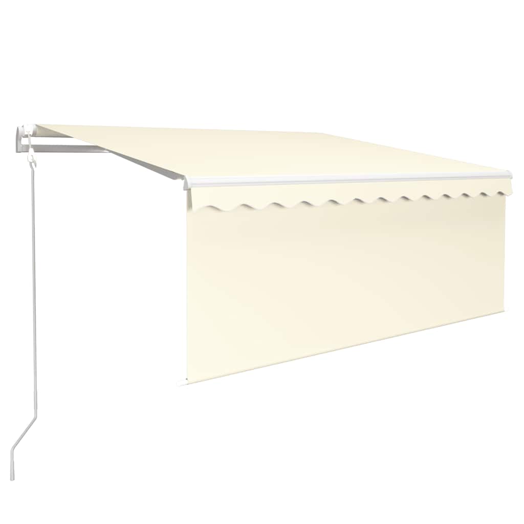 Vidaxx Markisenautomatik mit Vorhang, LED und Windsensor 3x2,5 m Creme