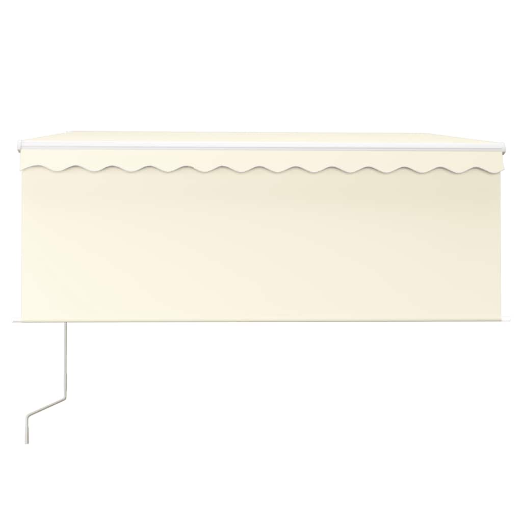 Vidaxx Markisenautomatik mit Vorhang, LED und Windsensor 3x2,5 m Creme