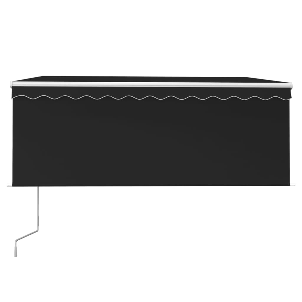 Vidaxx Markisenautomatik mit Vorhang LED-Windsensor 3x2,5 m Anthrazit