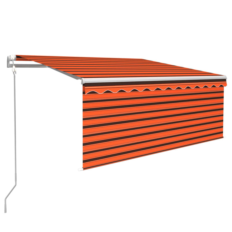 Vidaxx Markise mit Rollo, LED und Windsensor 3x2,5 m Orangebraun