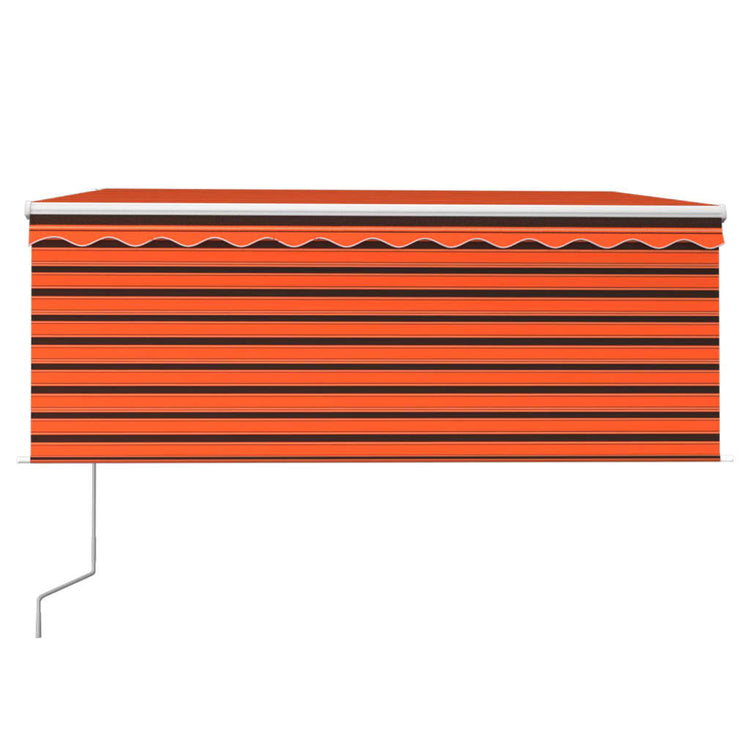 Vidaxx Markise mit Rollo, LED und Windsensor 3x2,5 m Orangebraun