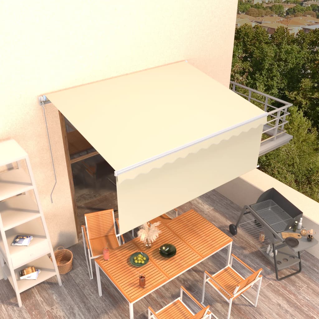 Vidaxx Markise manuell ausziehbar mit Rollo 3,5x2,5 m Creme