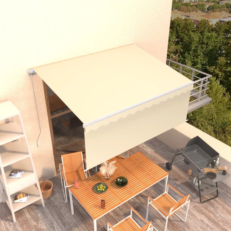 Vidaxx Markise manuell ausziehbar mit Rollo 3,5x2,5 m Creme