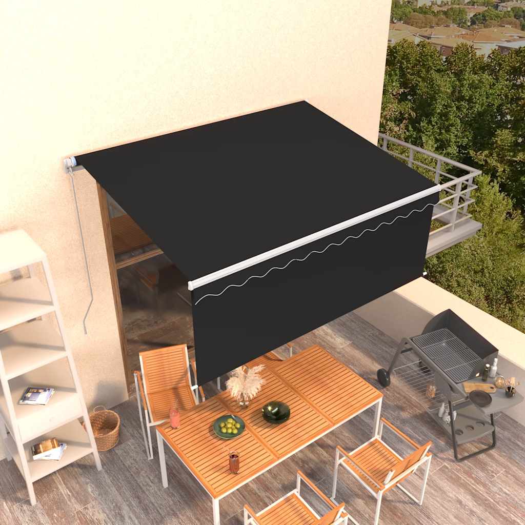 Vidaxl Luifel mit Roller Blind 3,5x2,5 m Anthrazit manuell ausziehbar