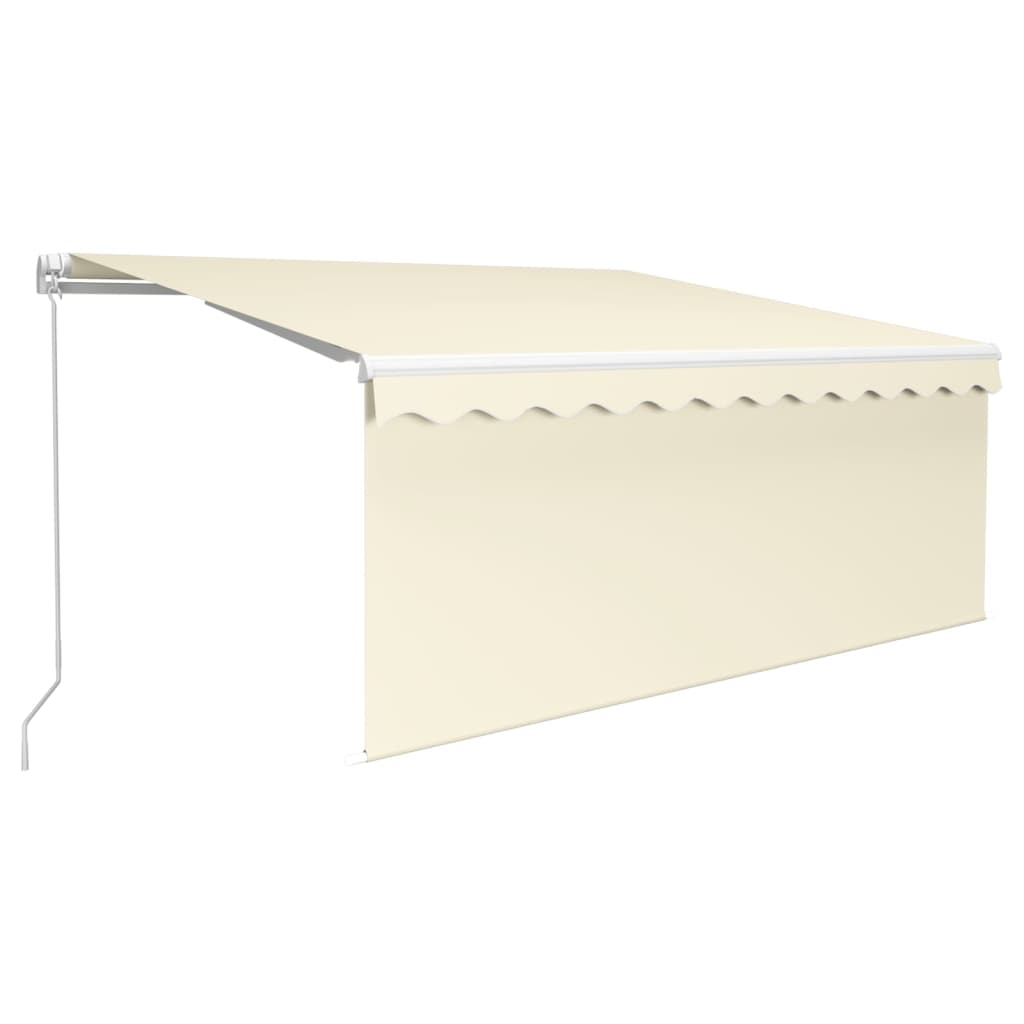 Vidaxx Markise manuell ausziehbares Rollo und LED 3,5x2,5 m Creme