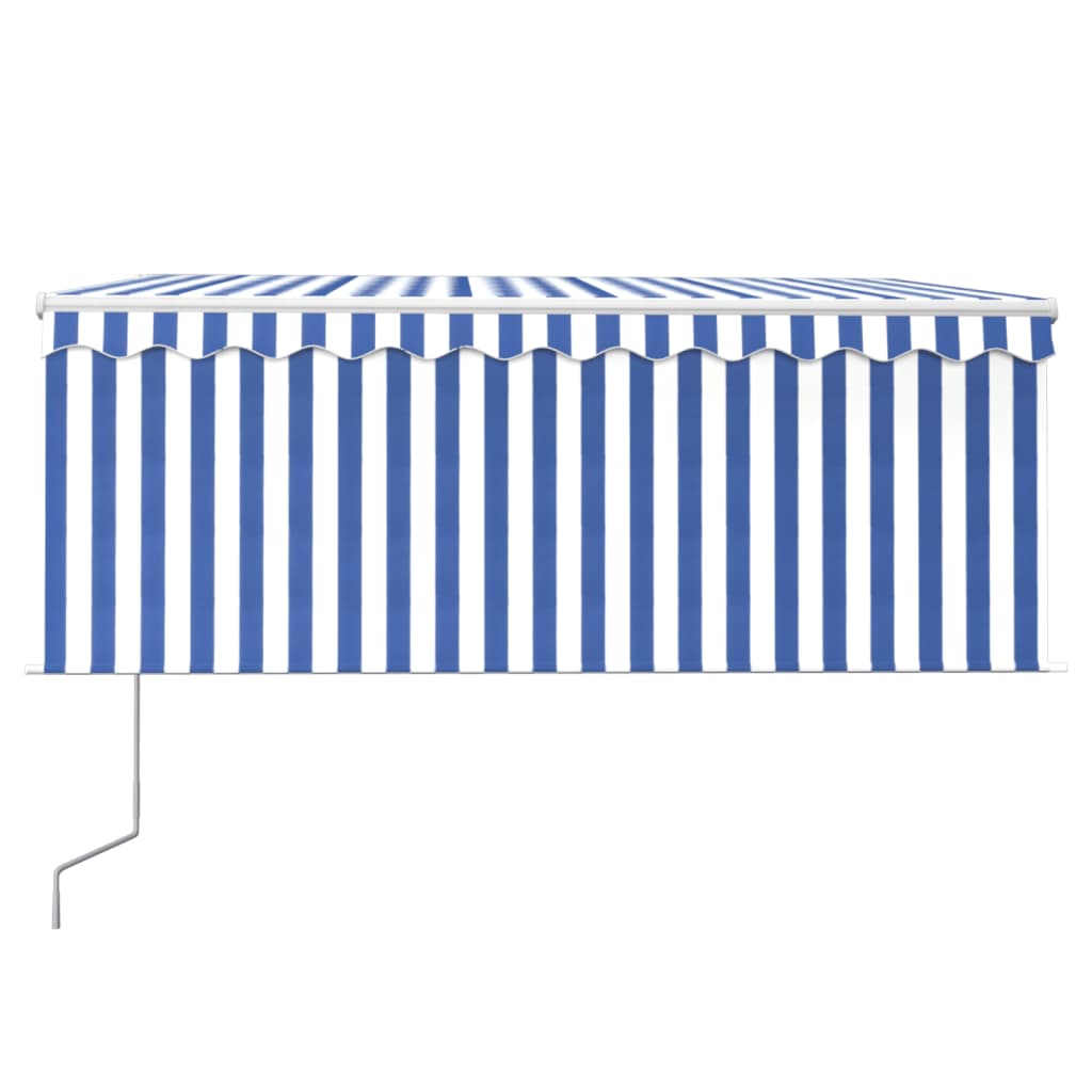 Vidaxl Luifel Automatisch erweiterbarer Roller Blind 3.5x2,5 m blau weiß
