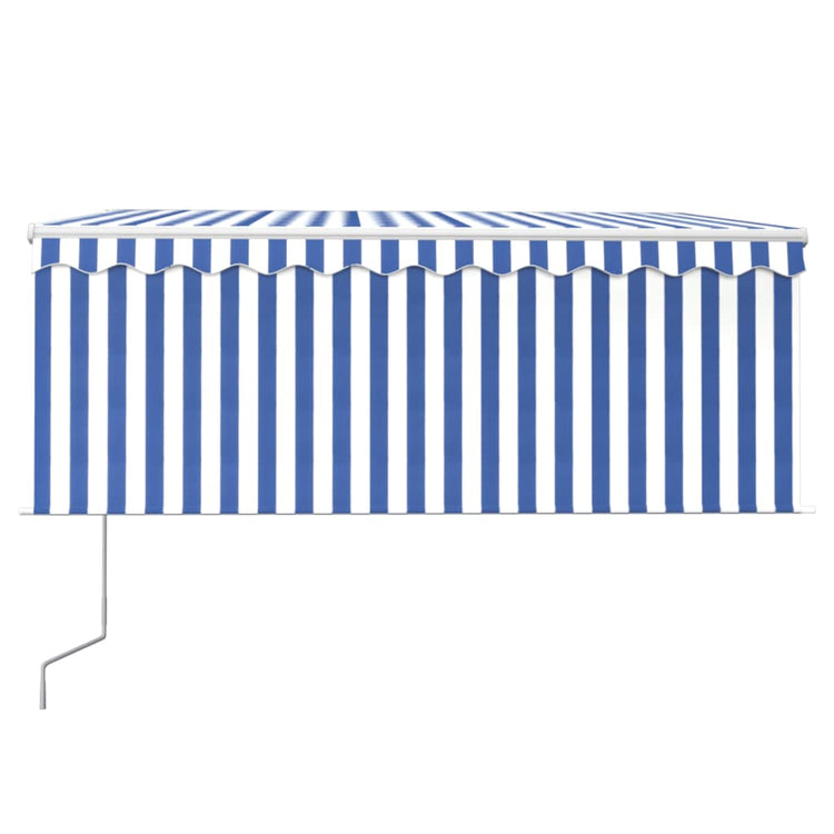 Vidaxl Luifel Automatisch erweiterbarer Roller Blind 3.5x2,5 m blau weiß