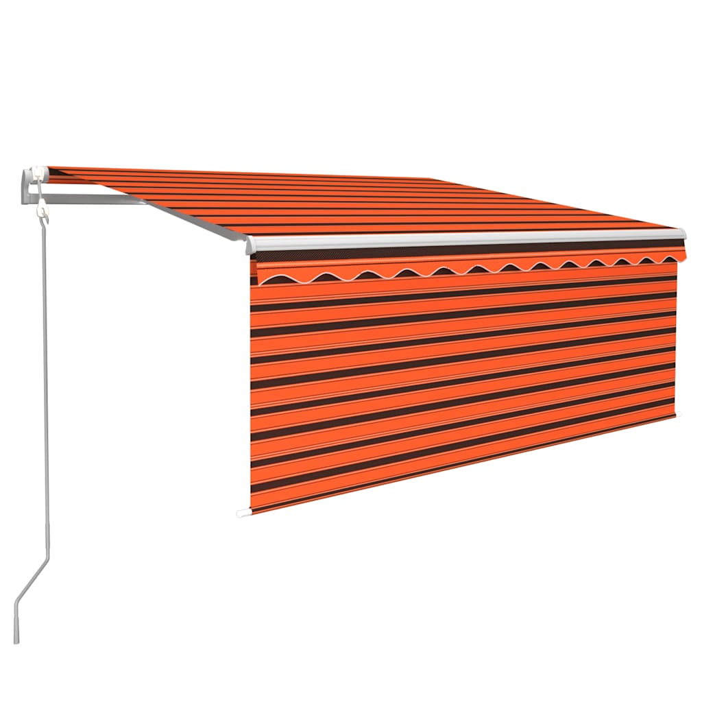 Vidaxx Markise mit Rollo, LED und Windsensor 3,5x2,5 m Orangebraun