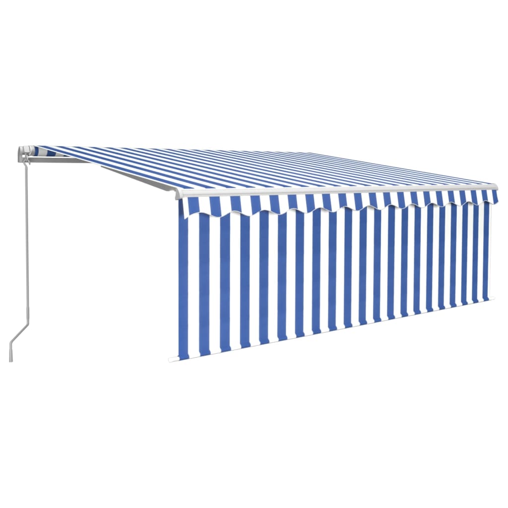 Vidaxl luifel manuell ausziehbar mit Roller Blind 4x3 m blau und weiß