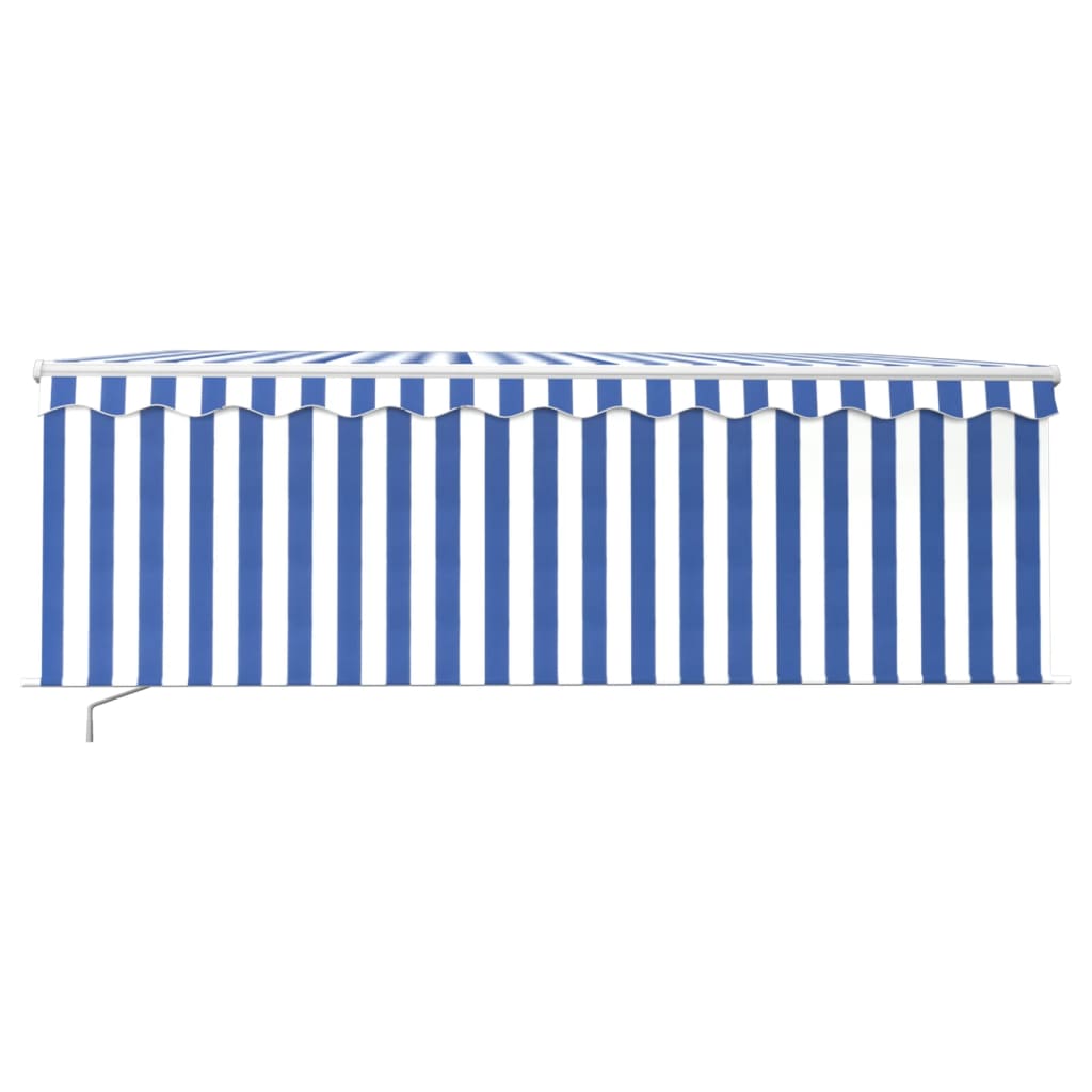 Vidaxl luifel manuell ausziehbar mit Roller Blind 4x3 m blau und weiß