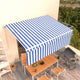 Vidaxl luifel manuell ausziehbar mit Roller Blind 4x3 m blau und weiß