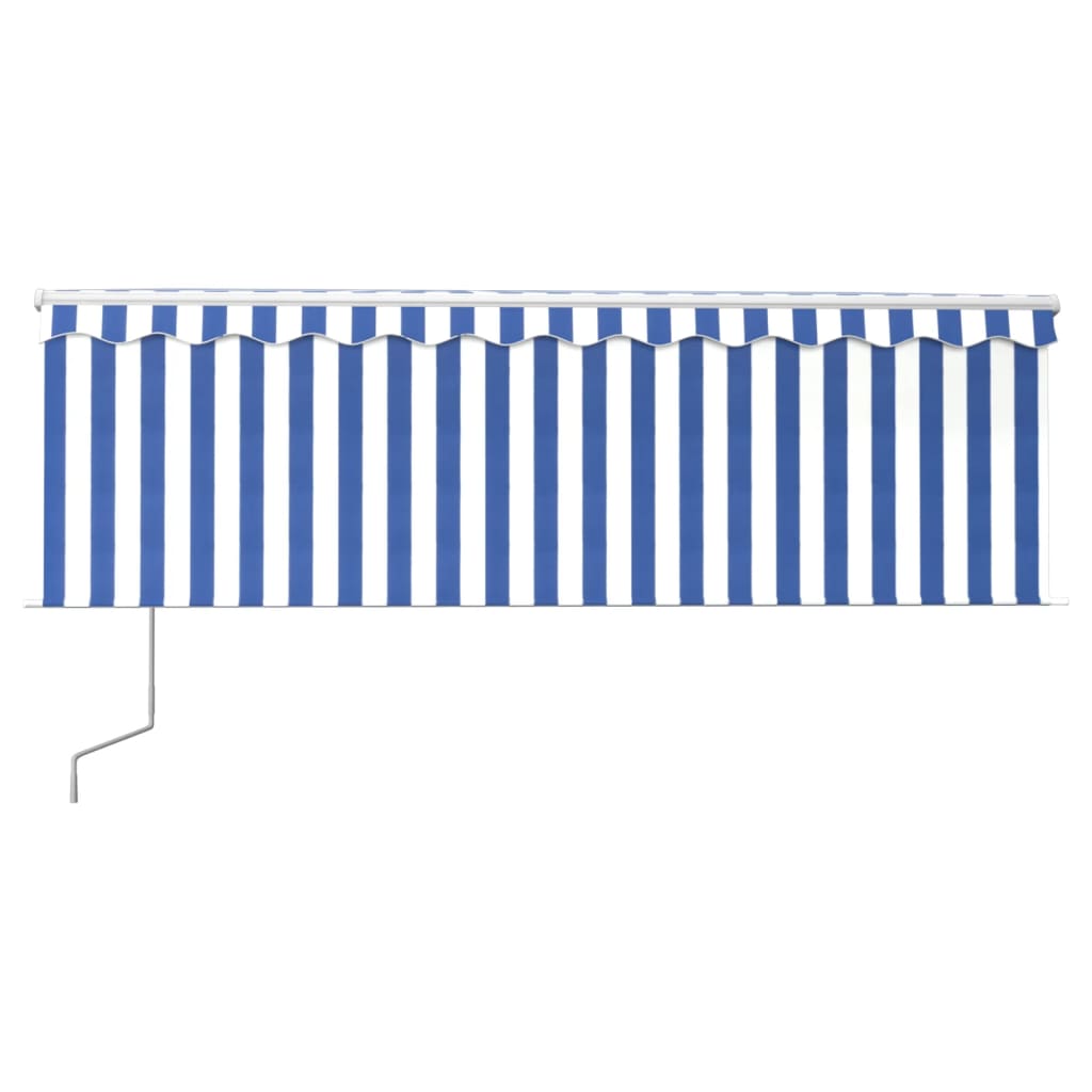 Vidaxl luifel exponierbar mit Roller Blind 4x3 m blau weiß