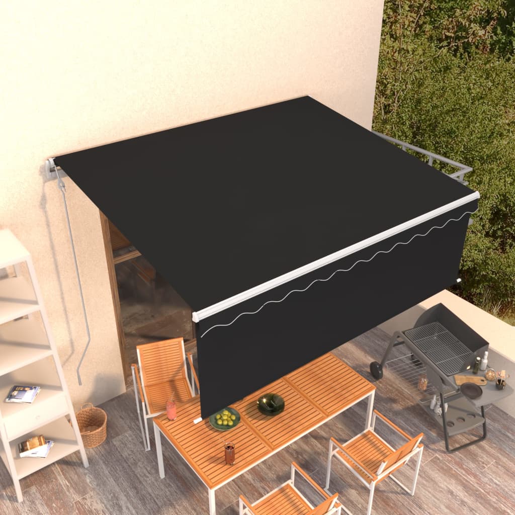 Vidaxl Luifel exponierbar mit Roller Blind 4x3 m Anthrazit