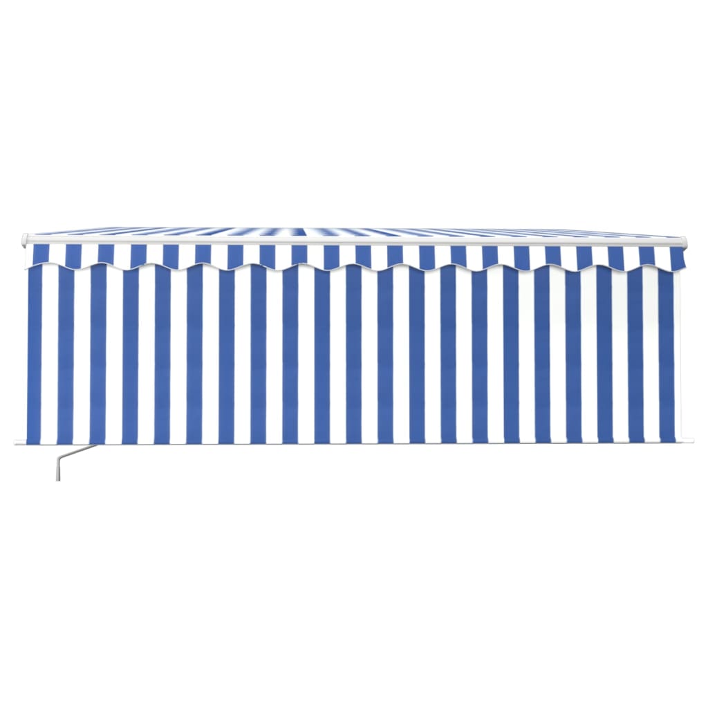 Vidaxl luifel manuell ausziehbar mit Roller Blind 4,5x3 m blau weiß