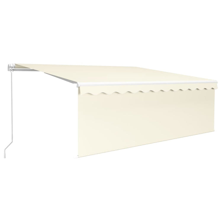 Vidaxl luifel manuell ausziehbar mit Roller Blind LED 4,5 x 3 m Creme