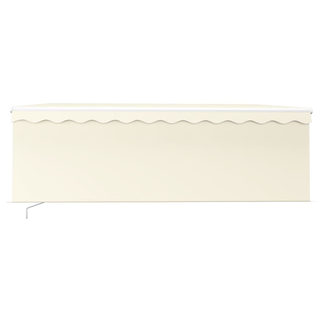 Vidaxl luifel manuell ausziehbar mit Roller Blind LED 4,5 x 3 m Creme