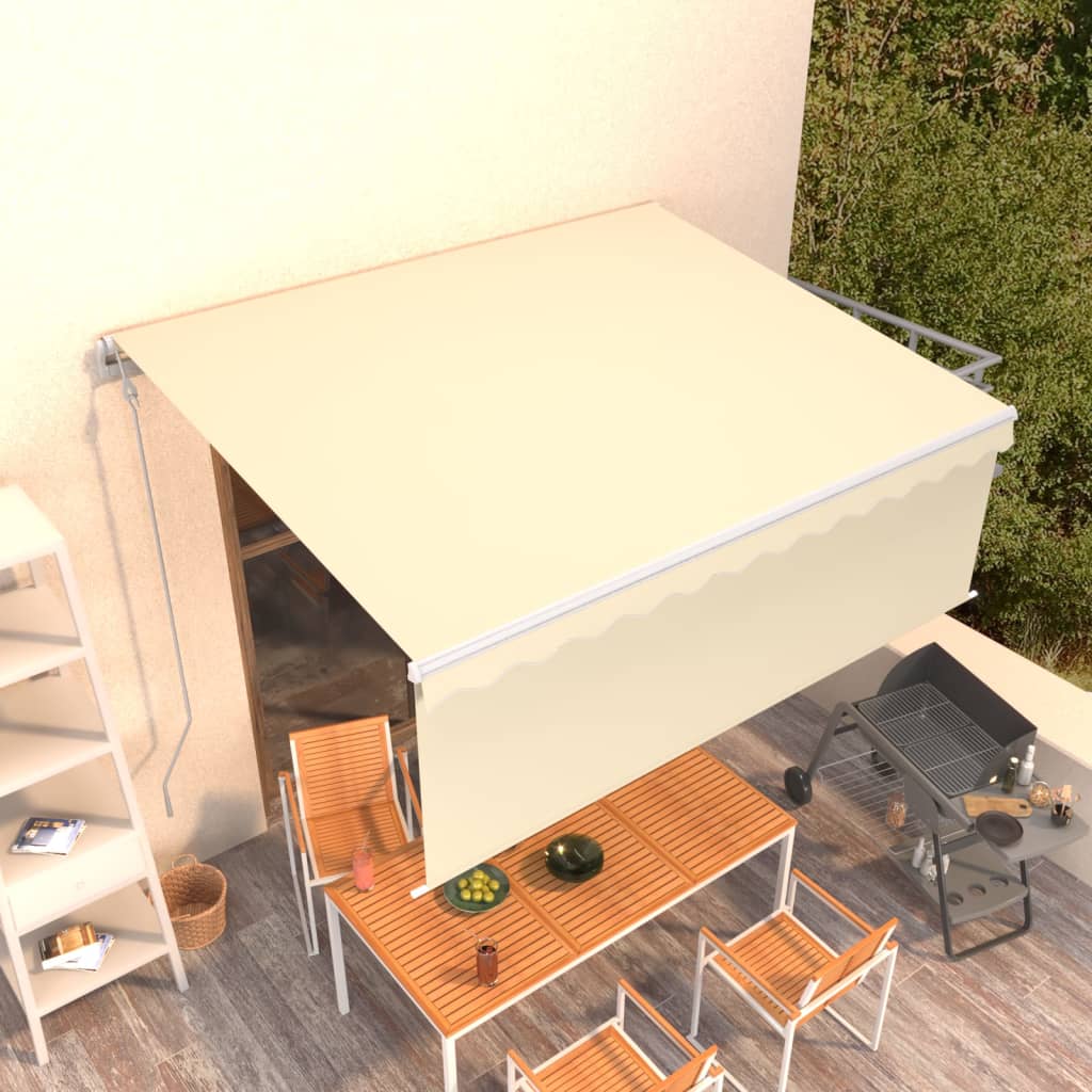 Vidaxl Luifel exponierbar mit Roller Blind 4,5x3 m Creme