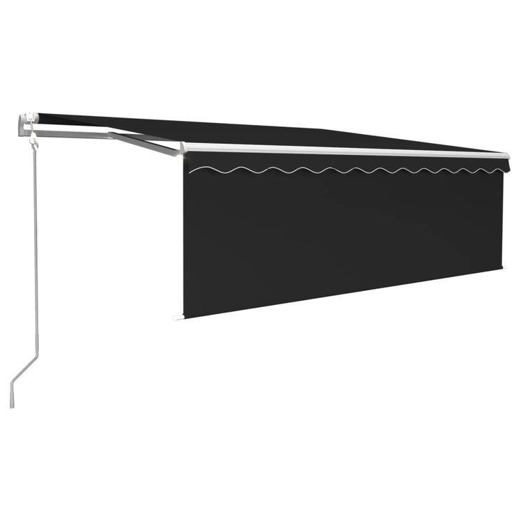 Vidaxl Luifel Automatik mit Vorhang -LED -Windsensor 4,5x3 m Anthrazit
