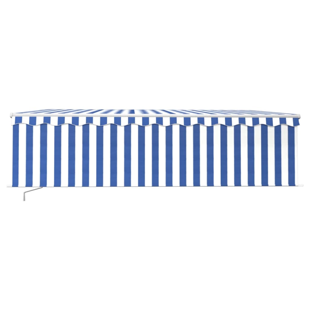 Vidaxl luifel manuell ausziehbar mit Roller Blind 5x3 m blau und weiß