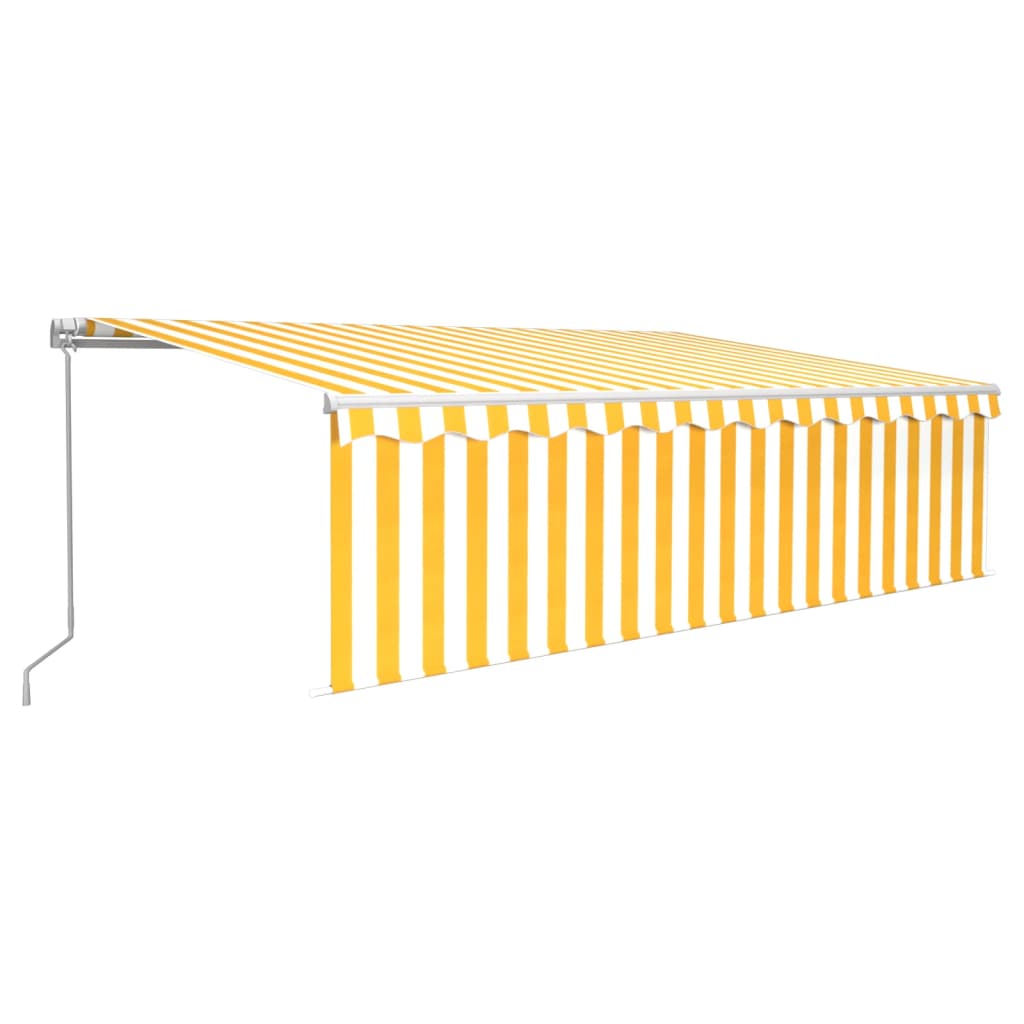 Vidaxl luifel manuell ausziehbar mit Roller Blind 5x3 m gelb und weiß